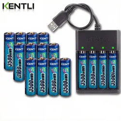 Rechargeable Battery KENTLI AA 1.5v Rechargeable Battery Lithium Battery 3500mWh Battery aa for  Digital Devices