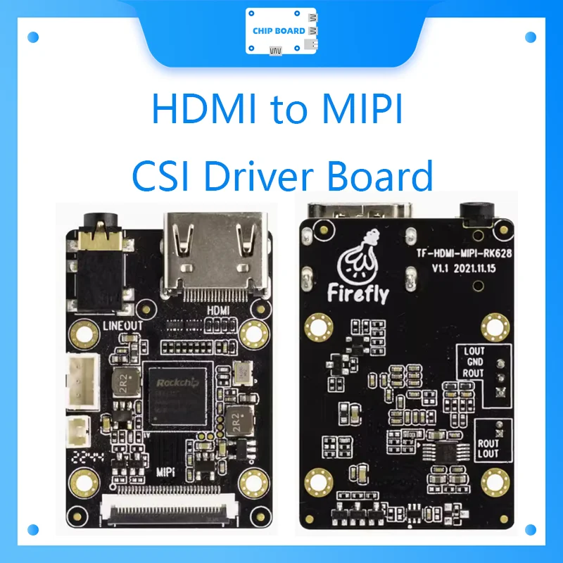 

TF-HDMI-MIPI-RK628 HDMI to MIPI CSI Driver Board 4K Video Signal Converter RK628D FIREFLY RK3588