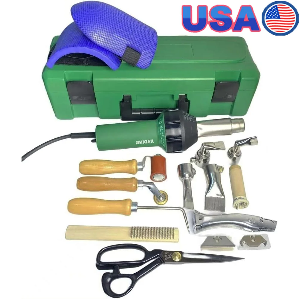 1600W Hot Air Gun Plastic Welding Heat Gun Kit Handheld Tool Organizer Box