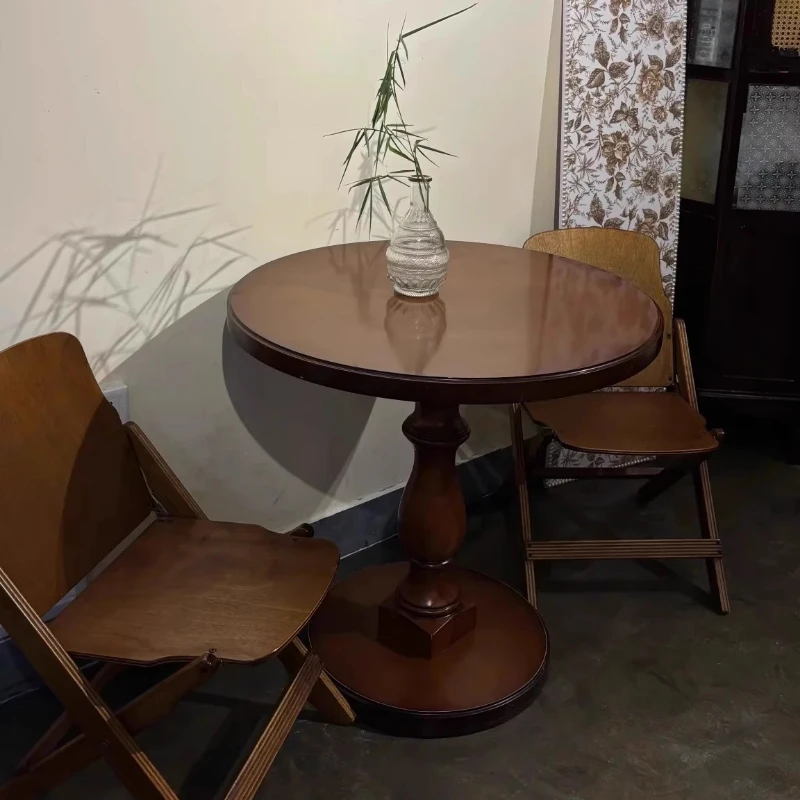 

Современный журнальный столик Столы для кафе Круглые квартирные столы для ресторана Столы для кафе Балкон Сосновое дерево Мебель для кафе Salontafel MHKFZ