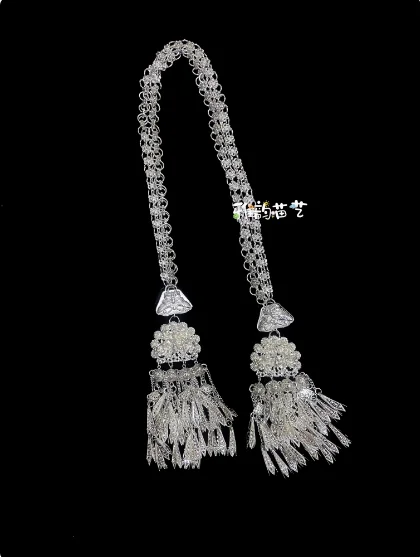 

Chinese Hmong and Dong Silver Jewelry Necklace Waist Chain