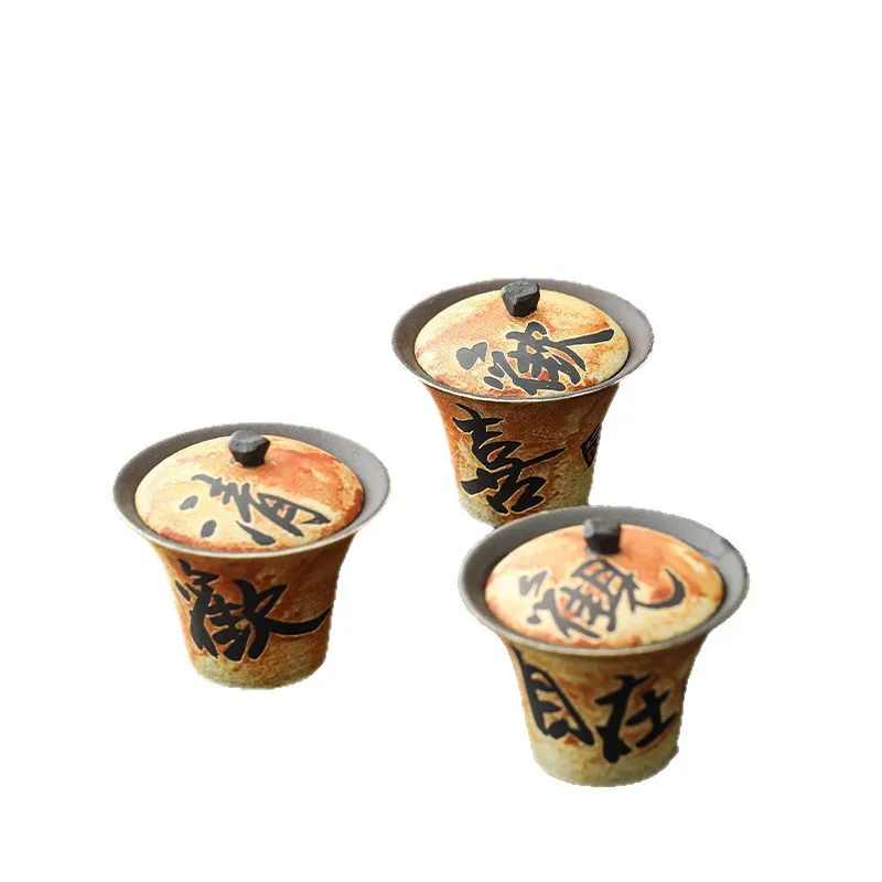 

CX handwritten cover bowl retro Chinese style home tea bowl kung fu tea set