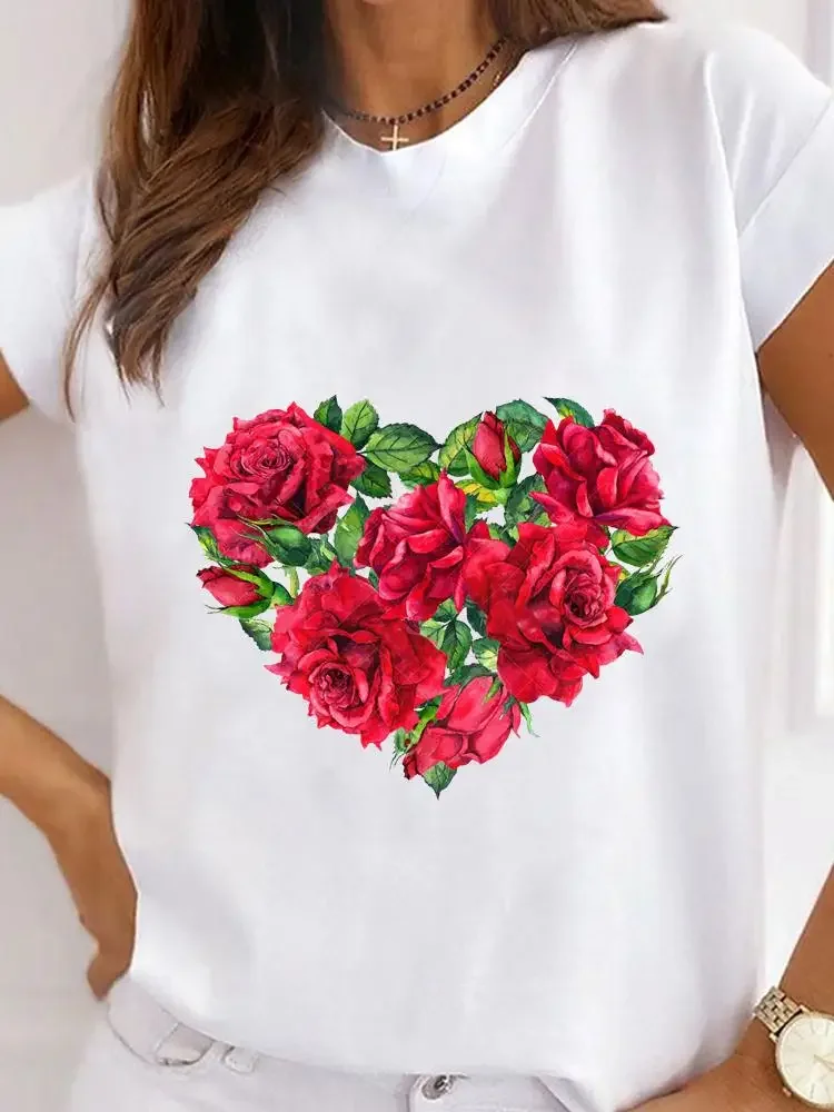 قصيرة الأكمام الجرافيك المحملة فراشة 90s لطيف نمط ملابس جميلة الصيف السيدات طباعة T أزياء الملابس النسائية الإناث تي شيرت #2