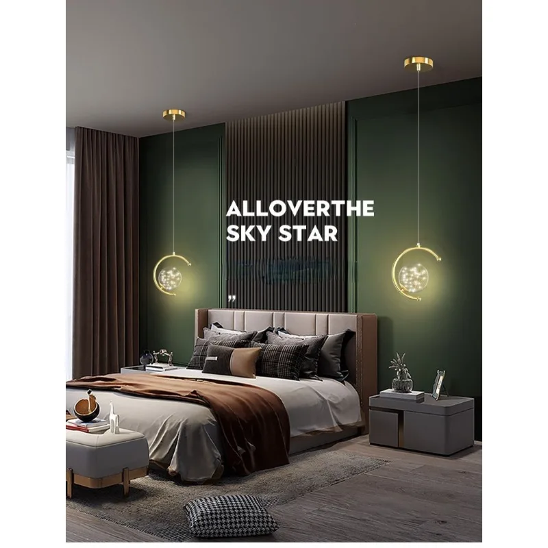 

New Modern Gold Pendant Lights Lighting for Living Dining Room Bedside Bedroom Indoor Decor Hanging Lamps Fixture Star Luminaire