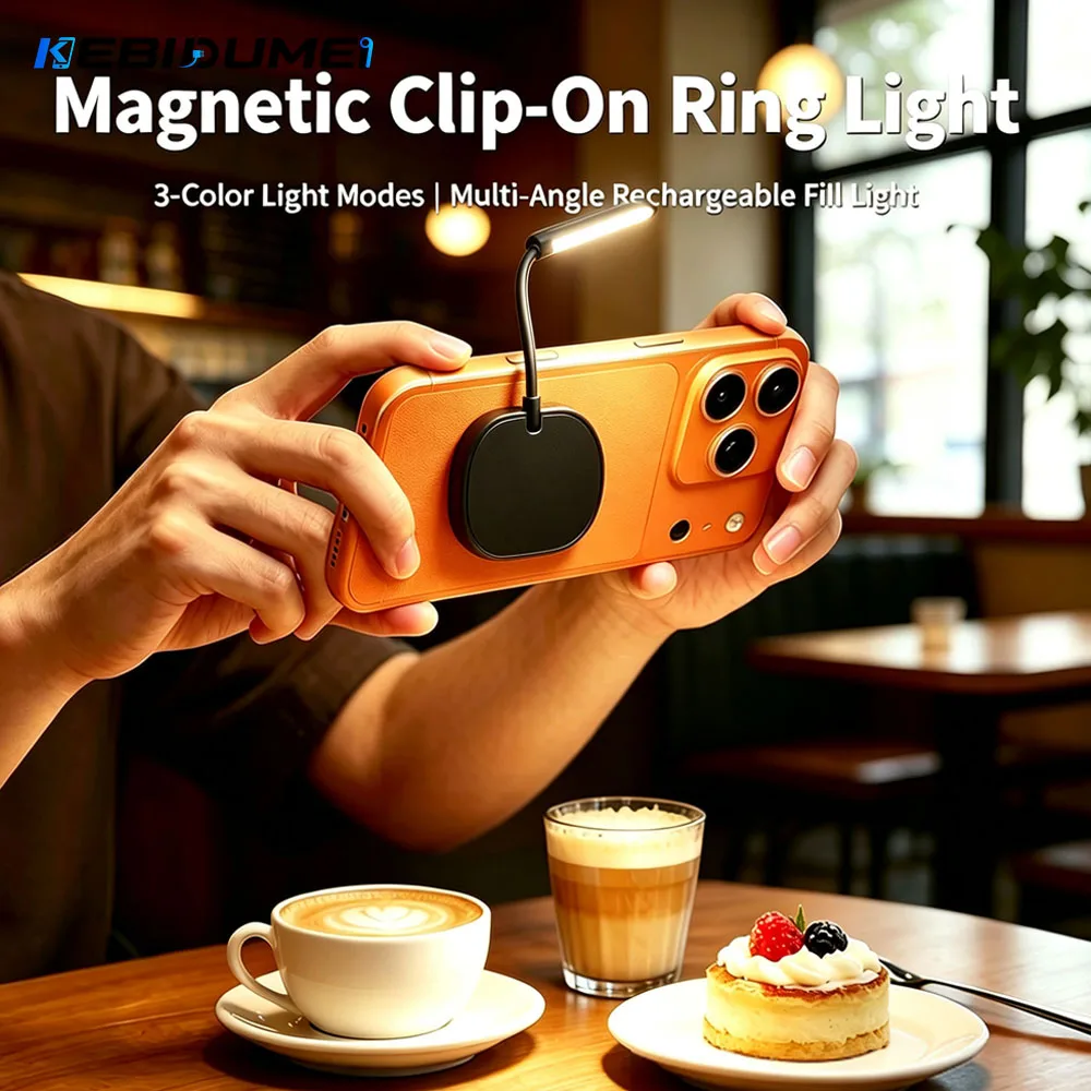 KEBIDUMEI Magnetic Flexible Phone Light Selfie Reading Vlog Magnetic Video Light for Phone 18 17 Phone Stand Bracket for Pad