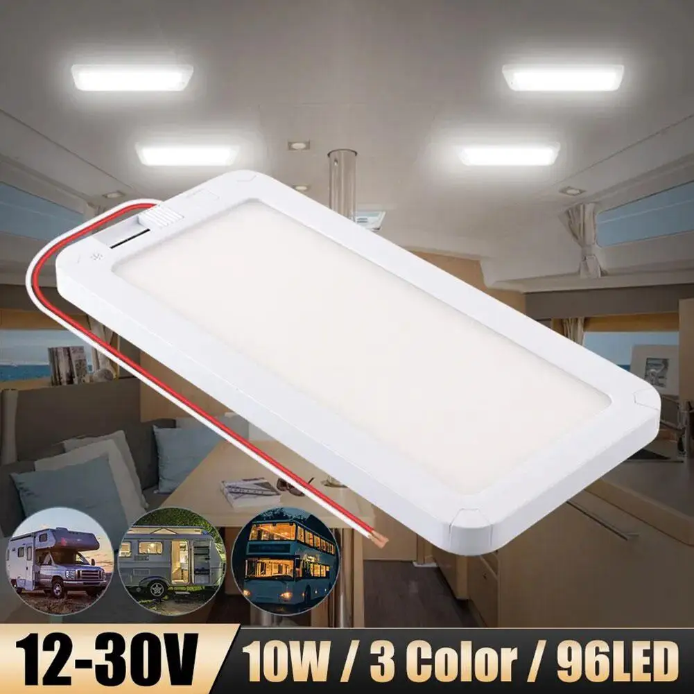 RV Interior Lights 96 LED 3 Colors Dimmable Interior Lighting 12V-30V Ceiling Dome Light For Campers RV Truck Motorhome