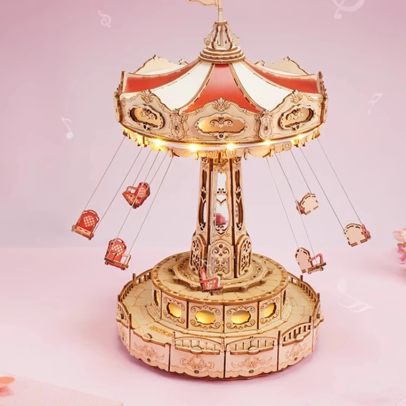 

Flying chair gift music box creative assembly building block