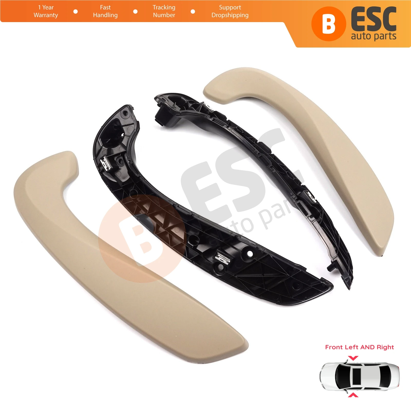 

BDP1153-1 Front Inner Interior Door Holding Handle Grip Hold Beige Color Left Right for Renault Megane MK3 Fluence 809600015R