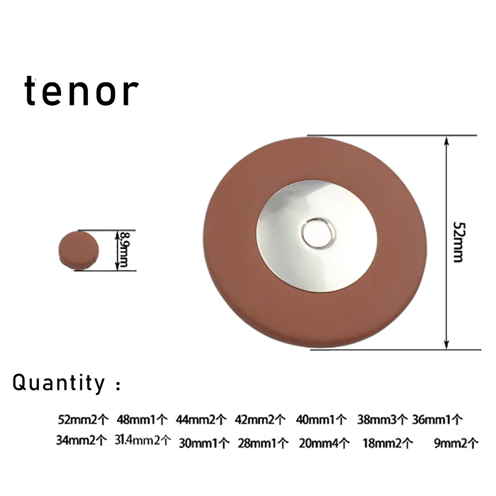 25 stücke Tenor/Alt/Sopran Saxophon Leder Pad Ersatz Leder Rohr Musik Pad Holzblasinstrument Zubehör – Detail 2