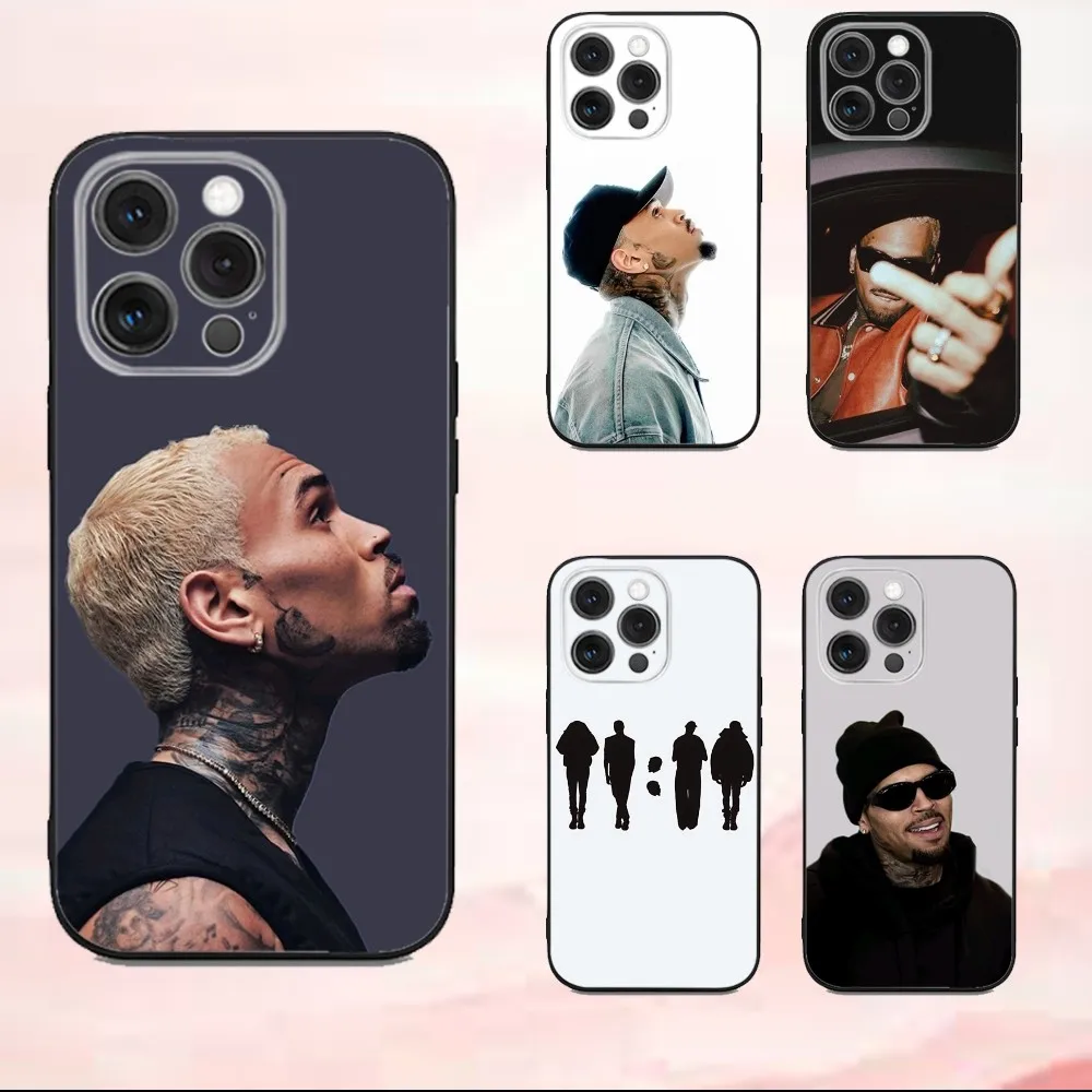 

C-Chri-is Rapper B-Browns Phone Case For iPhone16,se4,15,14,13,12,11,Pro,X,XS,Max,XR,Plus,Mini Soft Black Cover