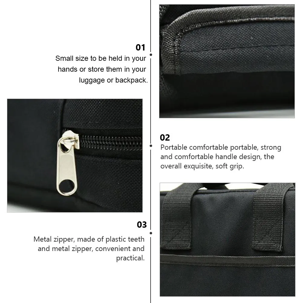 1Pcs Guitar Effector Storage Pouch Hard Shell Waterproof Oxford Fabric Portable Small Case Bag with Metal Zipper for Guitar