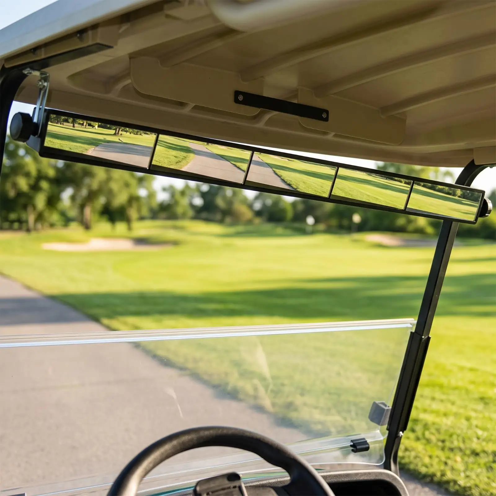 5-Panel Rearview Mirror Wide-View Panoramic Golf Cart Mirror Vibration-Without