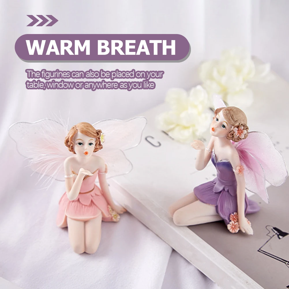 

Cute Flower Fairy Resin Craft Statue Home Desktop Decoration Car Interior Gift For Wedding Housewarming Fairy Sculpture