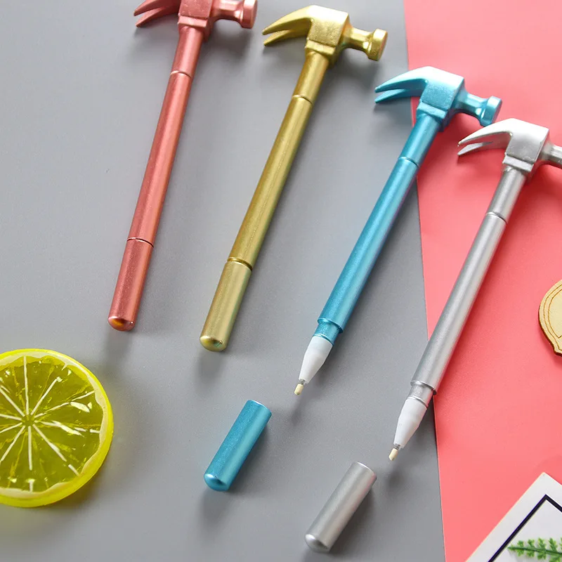 4 Pcs Interesting Alien Hammer Tools Stationery Creative Gel Pen Simulation School Office Supply Cute Kawaii Funny Gift Prize