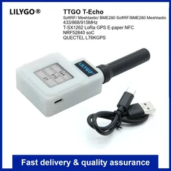 LILYGOยฎTTGO T-Echo SoftRF BME280 TEMP Pressure Sensor NRF52840 SX1262 433/868/915MHz Module LORA 1.54 E-Paper BLE for Arduino