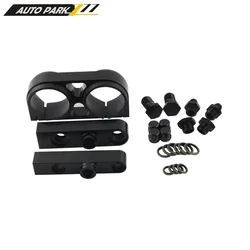 AN6 8 10 Billet Aluminium Assembly 2in1 inlet and outlet bracket for external 0580254044 Dual Twin Fuel Pumps mount