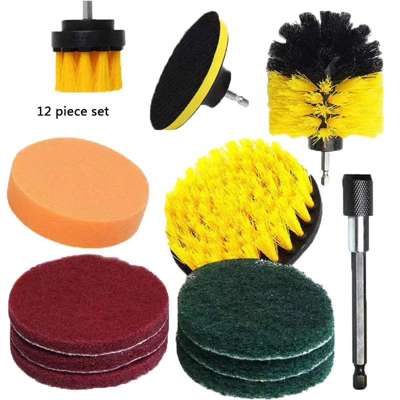 Ensemble de têtes de brosse de polissage pour perceuse électrique, tête de brosse, moyeu de roue, ménage