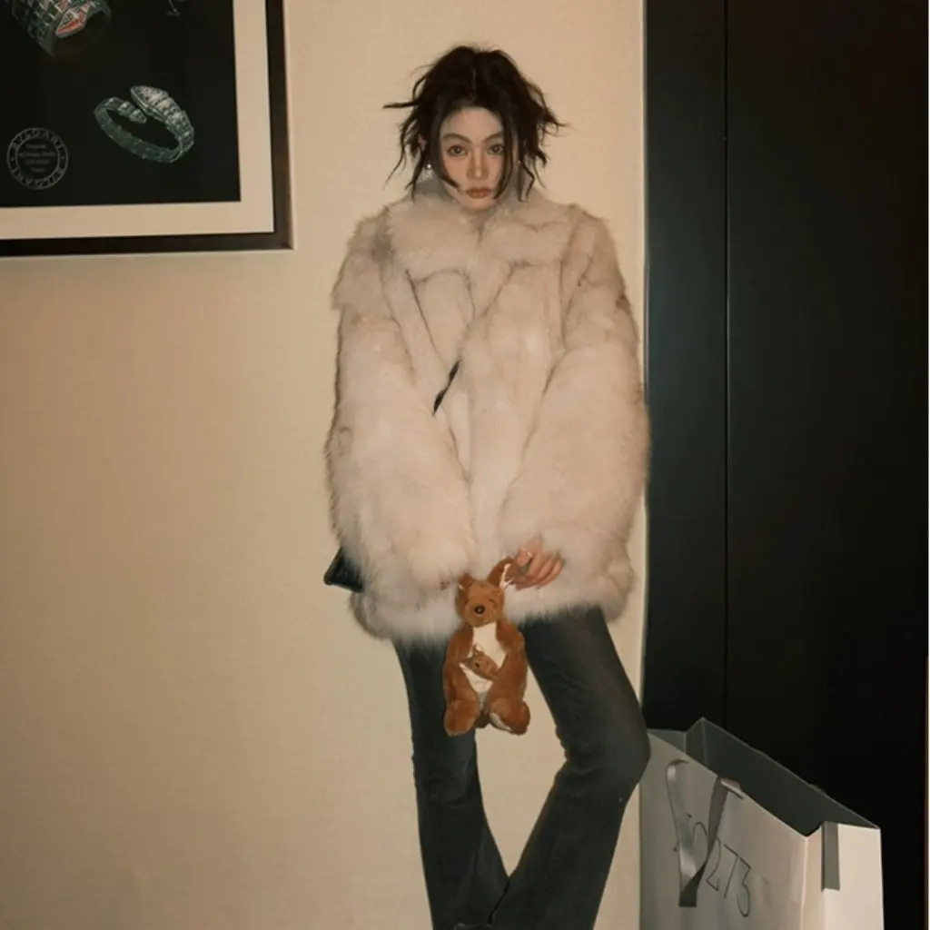 

Yun Shenming Girl Tongxiang Chongfu Imitation Fox Fur Jacket Eco-Friendly Short Thickened Fur Coat for Young Women
