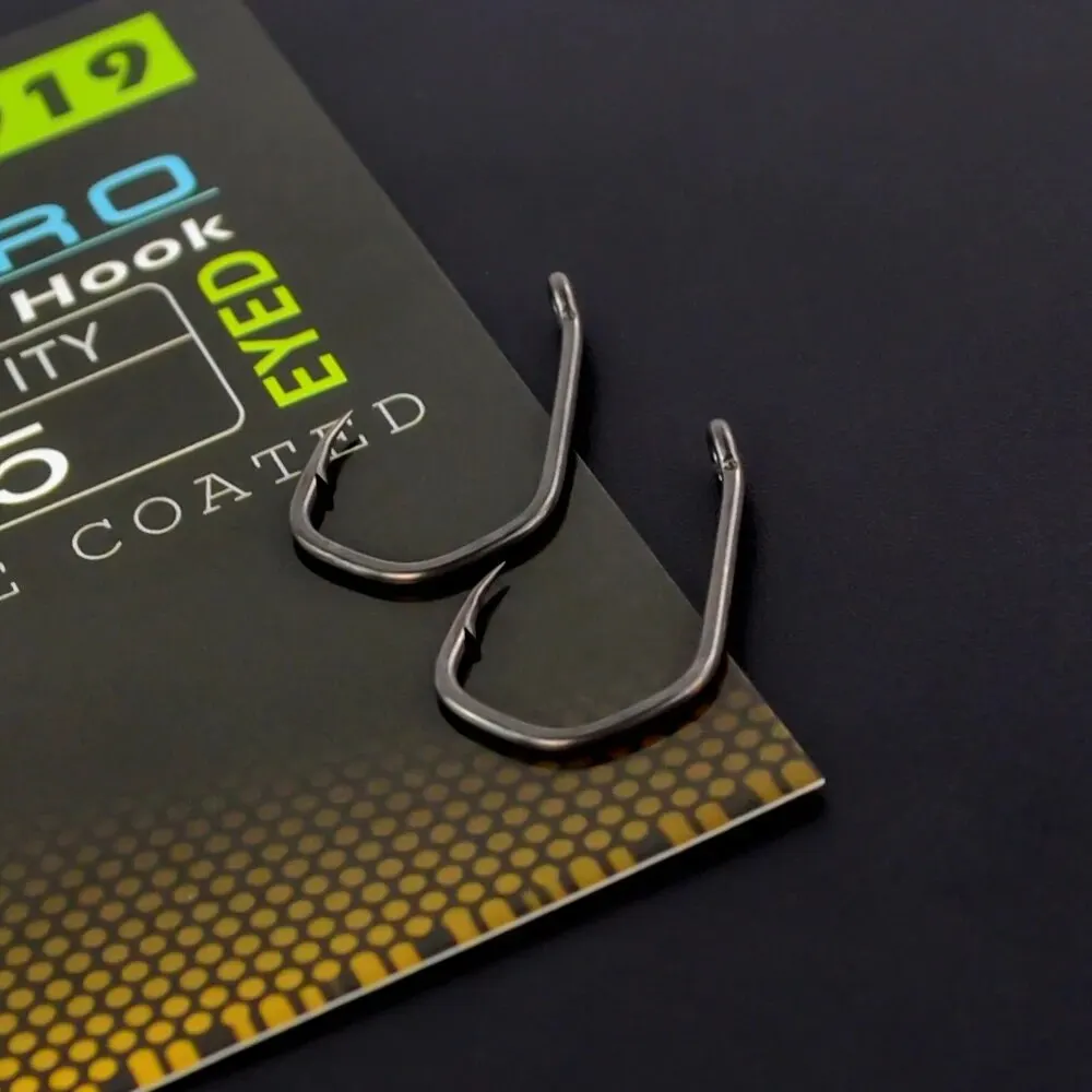 Hirisi 15pcs PTFE Coated High Carbon Steel Fish Hook Micro Barbed With Eye Carp Fishing Hook Accessories X919
