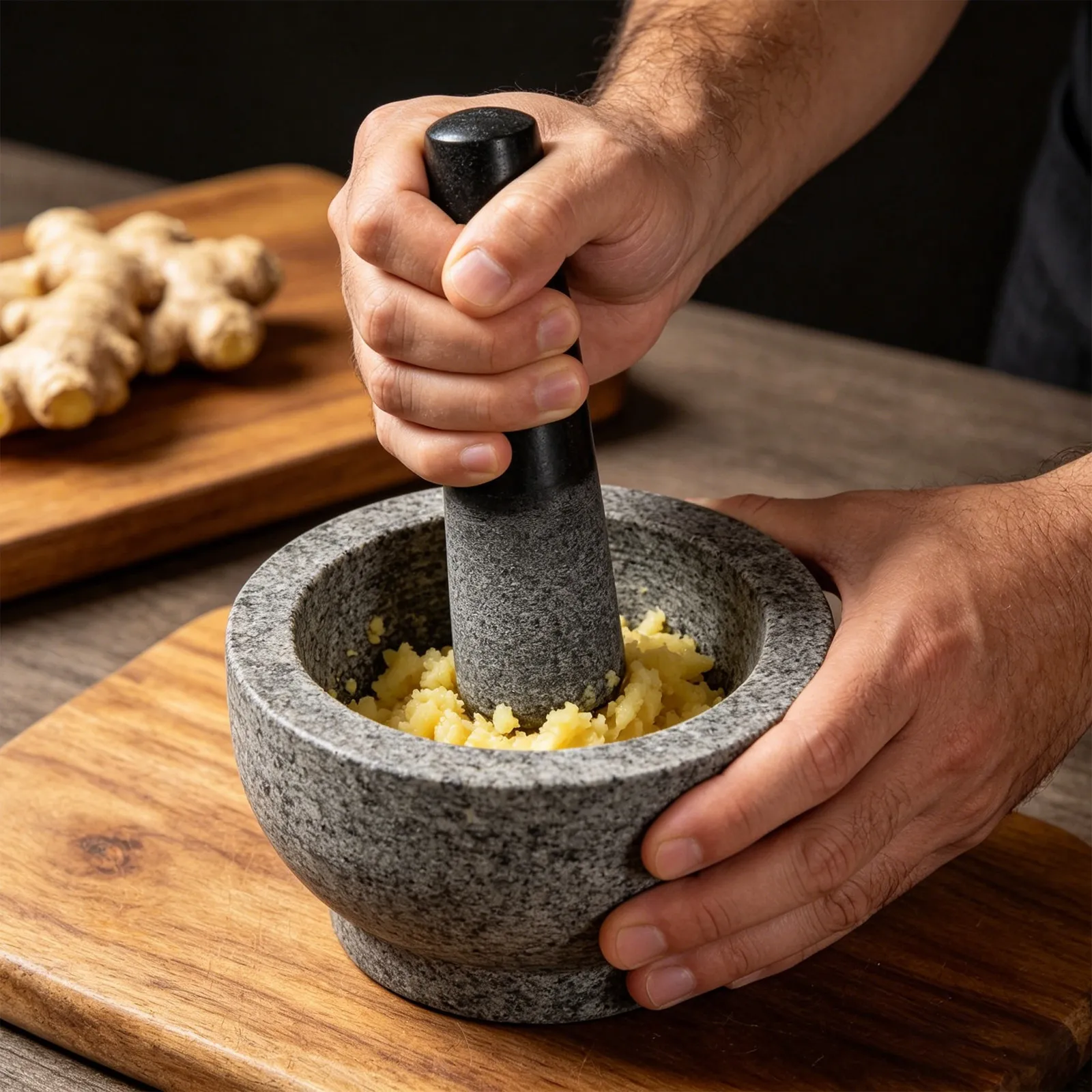 Stone Mortar and Garlic Pestle Hand Mash Stick Pounder Grinder Mashing Rod Masher view 6