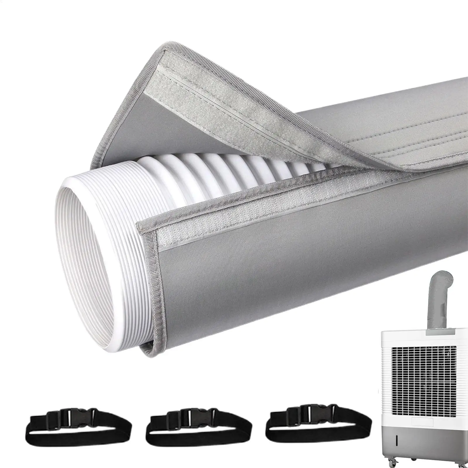 Universal Air Conditioner Hose Cover Wrap Portable AC Hose Insulation Sleeve with Elastic Band Improve Cooling Performance Home