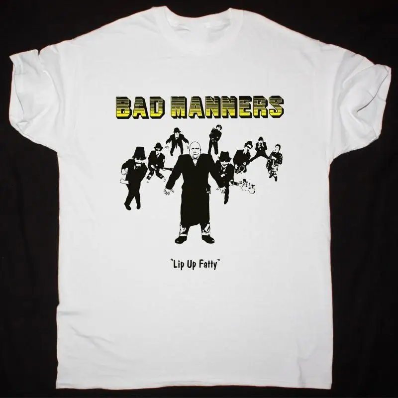 

Хлопковая белая футболка Vtg Lip Up Fatty By Bad Manners Band всех размеров Mm1308