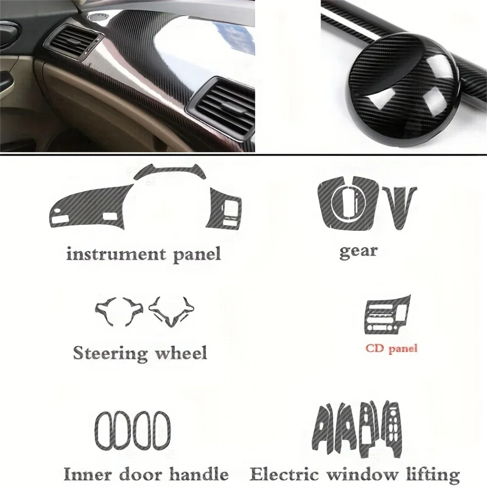 Car Styling Accessories Automobile gear panel decorative stickers For Eighth Generation Honda Civic 2005-2011