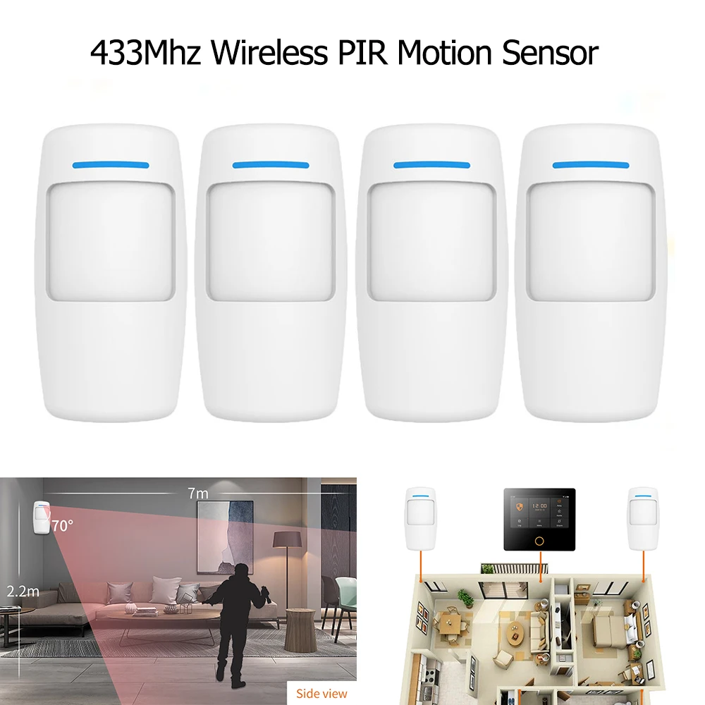 433MHz PIR Motion Sensor Indoor Infrared Detector Wireless eV1527 For Home RF Sensor For Smart Life Security Alarm System