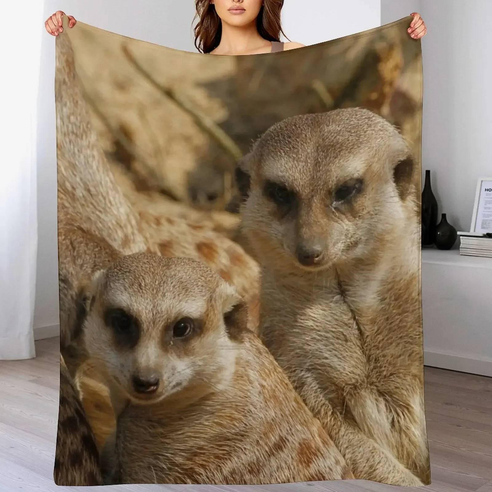 Meerkat 039 Throw Blanket Softest heavy to sleep Warm sofa bed Blankets