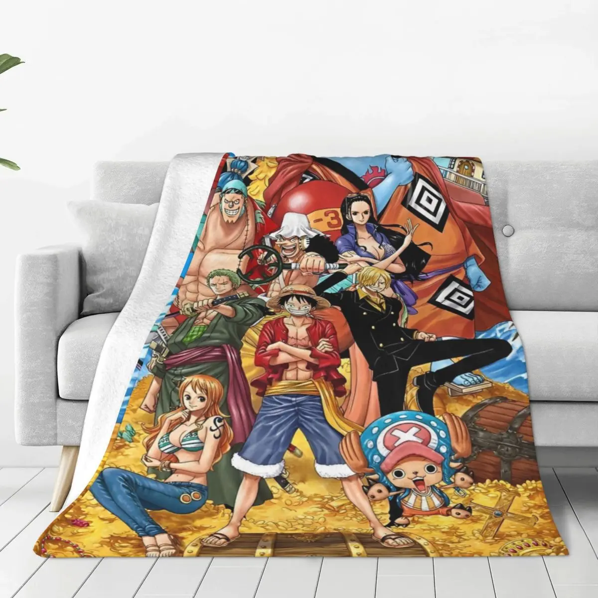 O-One P-Piece Anime Blanket Coral Fleece Plush Print Pirates Japan Manga Multifunction Super Soft Throw Blanket Bedding Throws