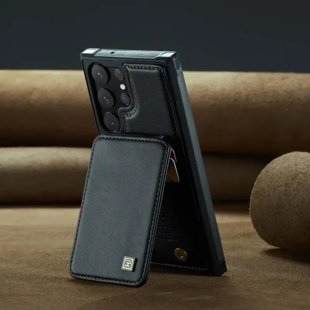 حافظة هاتف جلدية لهاتف سامسونج جالاكسي S25 Ultra S24 S23 FE S22 S21 Plus A54 A34 A15 A35 A55 A16 5G مع غطاء حامل البطاقة