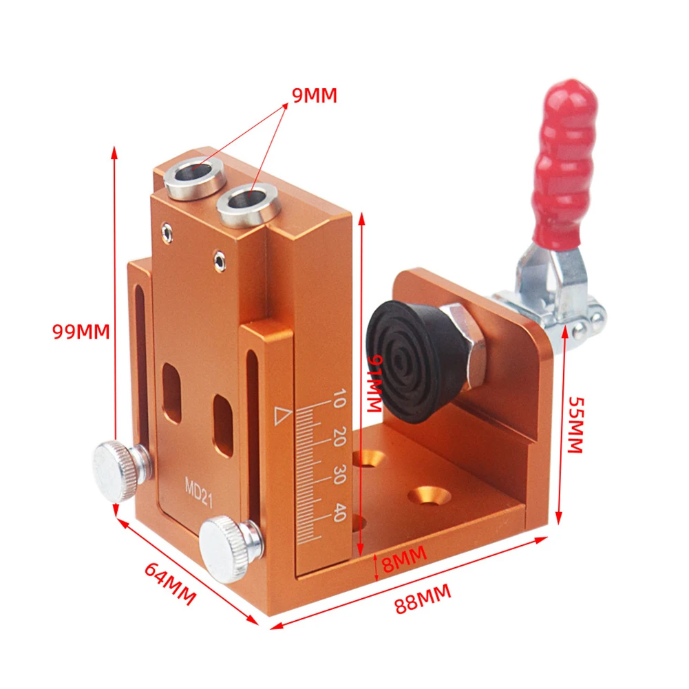 (Abito. )88*64*99mm/3.46*2.52*3.9 In Boccola del trapano Guida per trapano versatile per la lavorazione del legno Punzonatrice angolare Montaggio conveniente