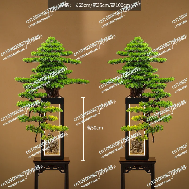 จําลองบ้านยินดีต้อนรับสนยินดีต้อนรับพืชสีเขียวห้องนั่งเล่นต้นไม้ปลอมชั้นโรงแรมตกแต่งขนาดใหญ่