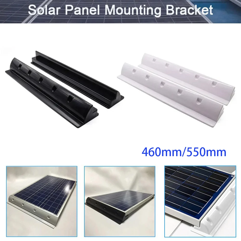 

Solar Panel Mounting End Spoiler Brackets ABS Plastic Photovoltaic Mount Bracket 460mm 550mm For Roof RV Boat Caravan