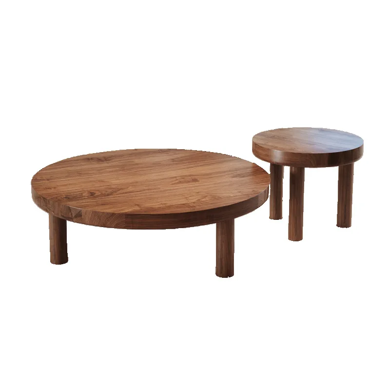 

Log coffee table modern simple retro designer wooden small tea table household living room bay window round kung fu tea table