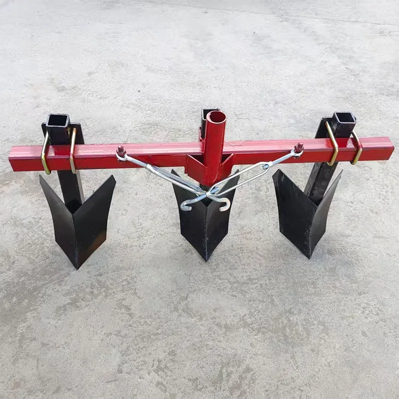 Rear Mounted 3-Row Furrow Plow Direct Hanging Trenching Plough For Rotary Tiller Durable Farm Land Plowing Cultivation Machine