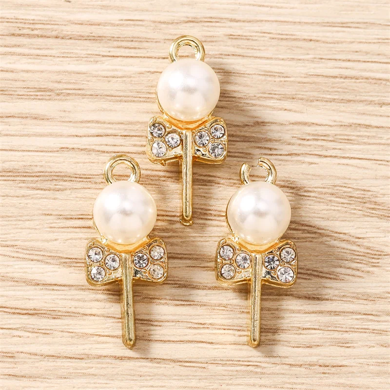 Tusember 10 Stück 10*24mm Niedliche Perlen-Rosen-Blumen-Anhänger für Handgemachten Schmuck zur Herstellung von Armbändern, Halsketten und Ohrringen – Detail 5