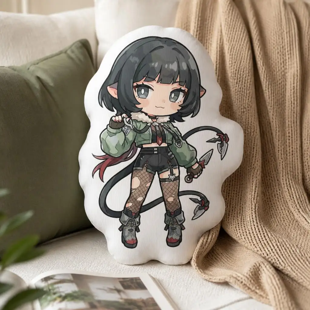 Jane Doe Zenless Zone Zero ZZZ Plush Pillow Cushion Irregular Stuffed Throw Pillow Home Decor Gift Sofa Bed Couch
