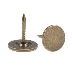 Uxcell 25/150pcs Upholstery Nails Tacks 11mmx13mm Flat Head Furniture Nails Pins Bronze Tone for Home DIY