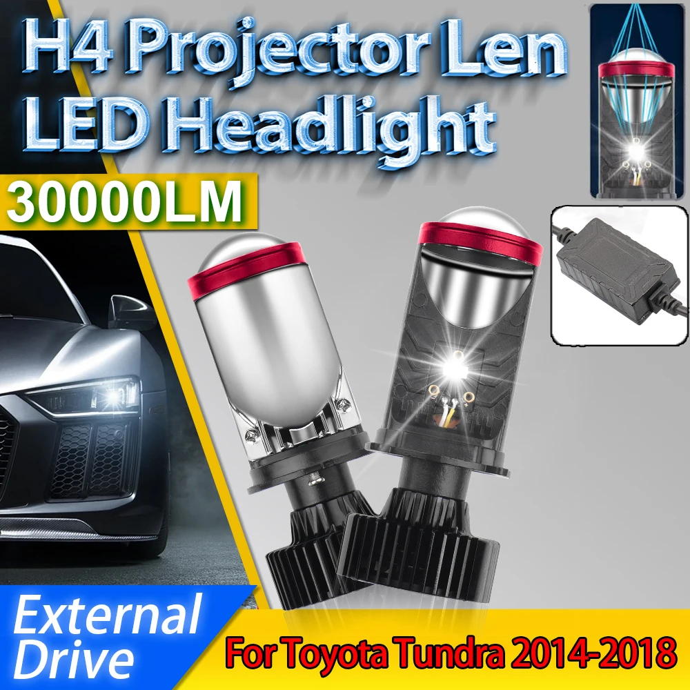 

HB2 Headlamp High Low Beam Ampoule With Projector Lens H4 LED Headlight 300W External Drive For Toyota Tundra 2014 2015-2018