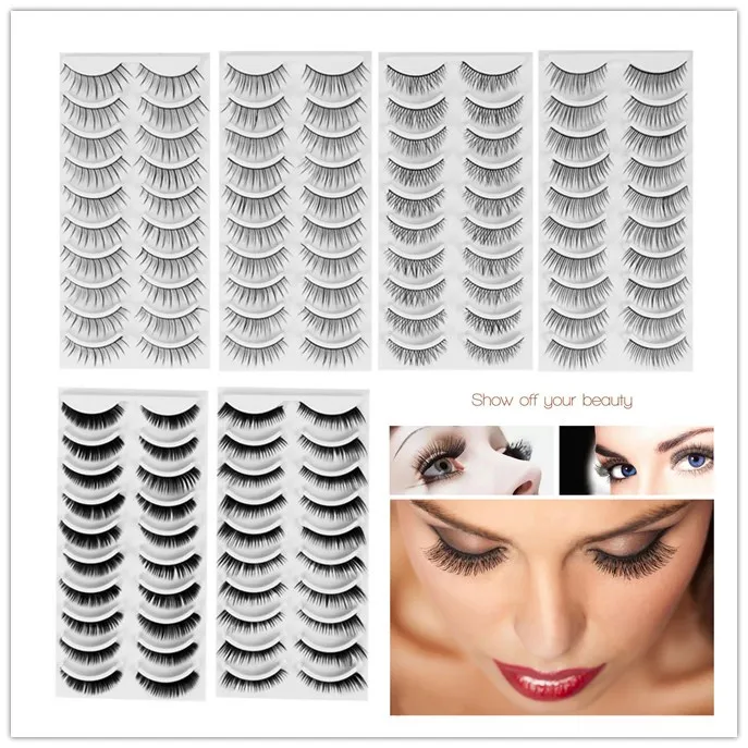 80ペアのつけまつげ、ナチュラルで長く太いまつげ、8種類のスタイル、快適で取り外し可能なつけまつげ、パーティー、デイリーメイク、ファッション用