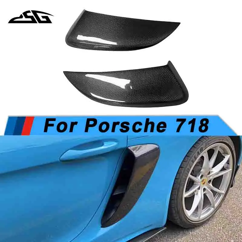 

Real Carbon Fiber Front Bumper Side Vents for Porsche 718 Boxster Cayman 2016-2020 Car Air Intake Decorative Accessories