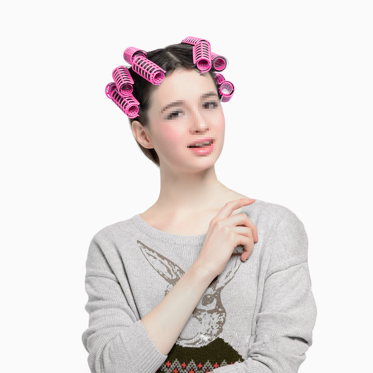 

8Pcs Double Layer Hair Rollers Set Self Holding Clips Salon Hairdressing Curlers for Women Men Medium Size