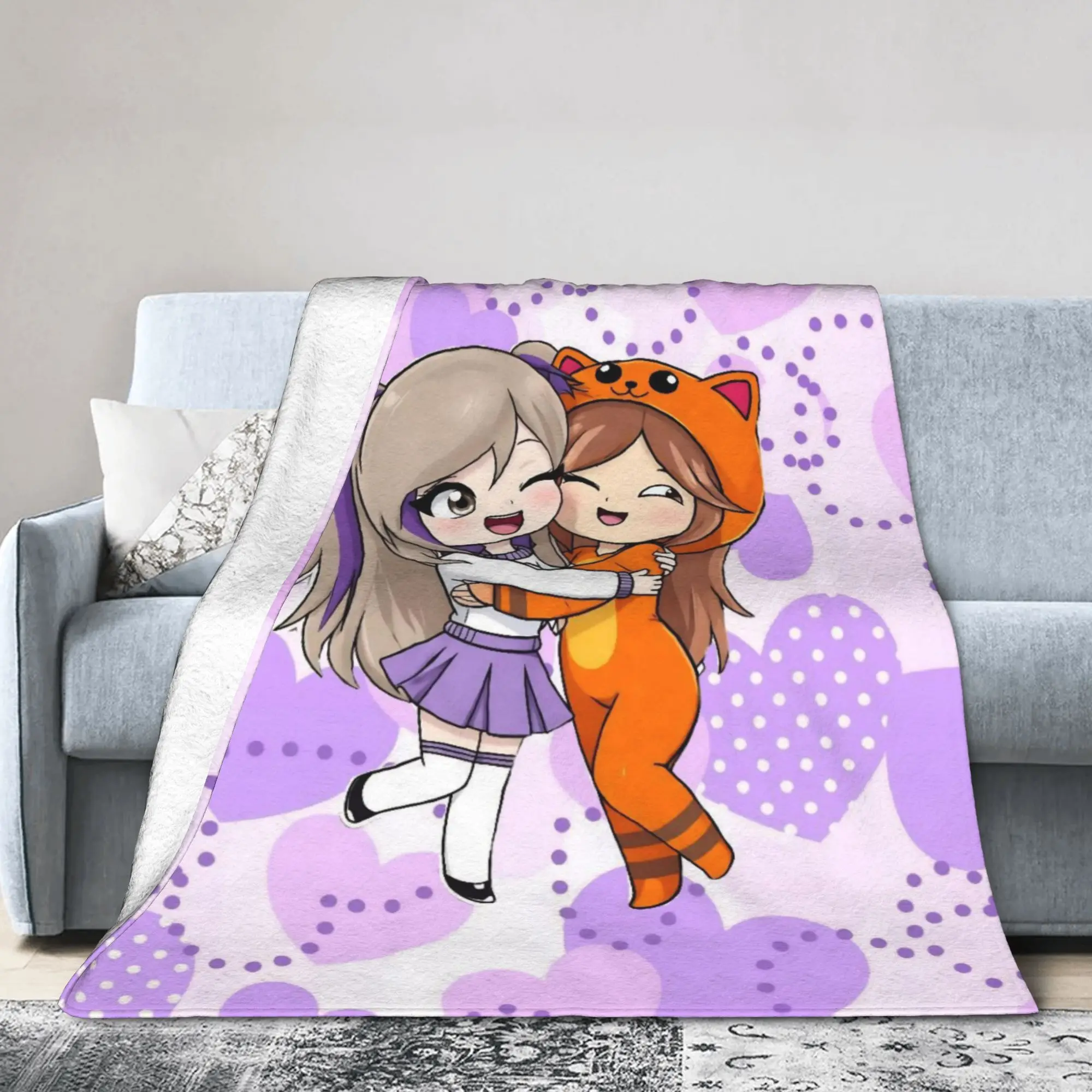 Lyna Vallejos Gamer Knitted Blanket Coral Fleece Plush Cute Heart Super Warm Throw Blankets for Car Sofa Couch Bedspread