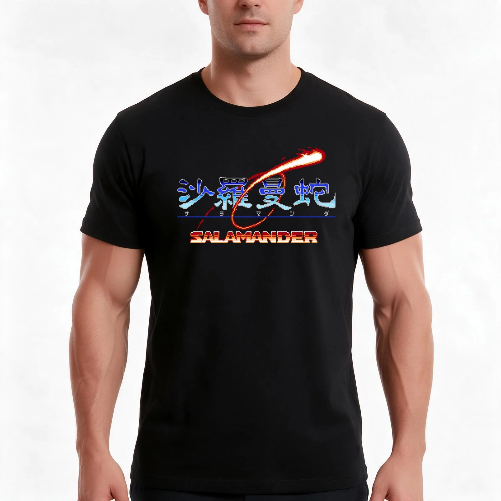 Salamander / Lifeforce - Title Screen T-Shirt Summer Casual Cotton Tee Oversized Streetwear Tops Vintage Graphic Print