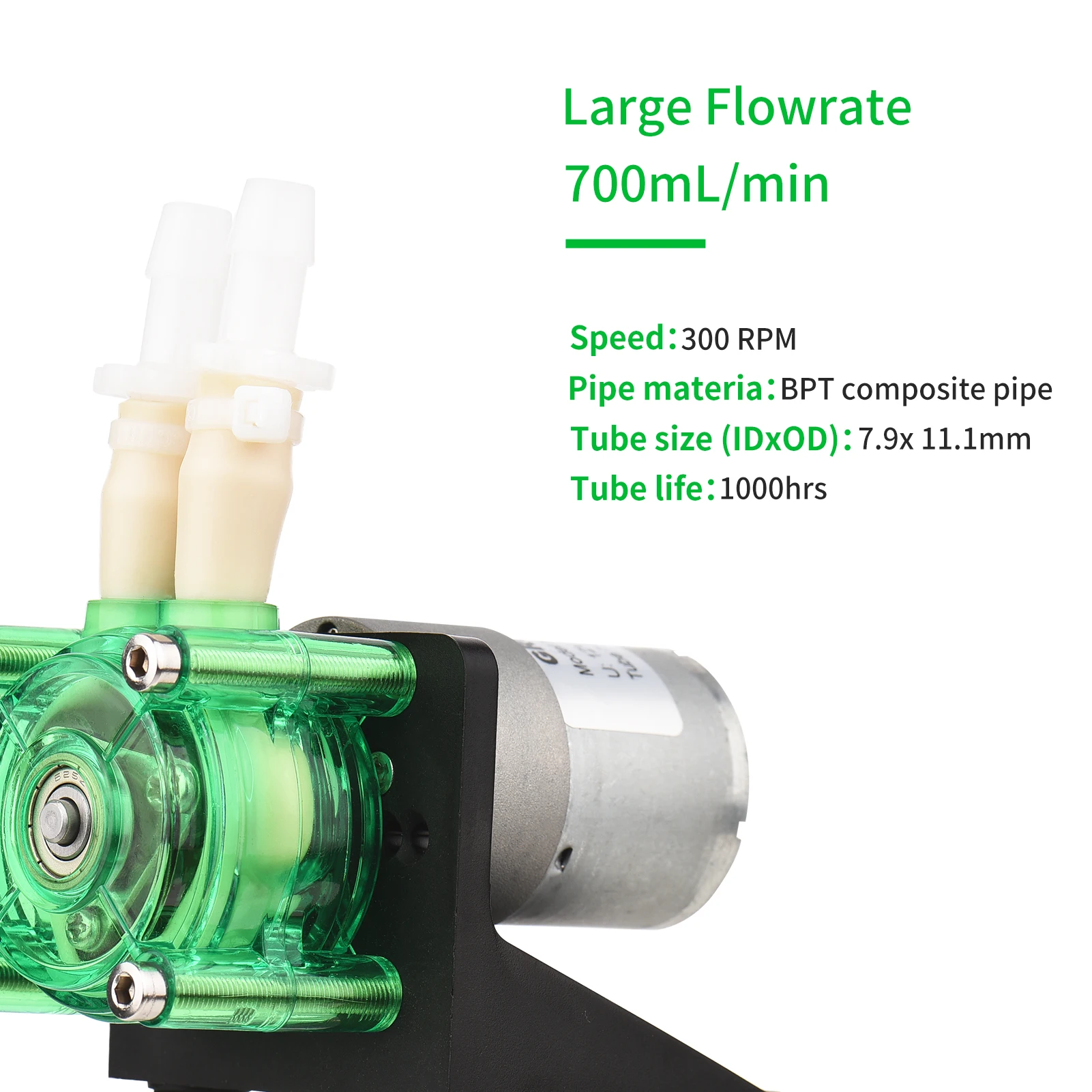 

Перистальтический дозирующий насос GROTHEN DC 24V, мини-насос для воды и жидкостей, с высокой производительностью, трубка BPT, самовсасывающий, 700 мл/мин