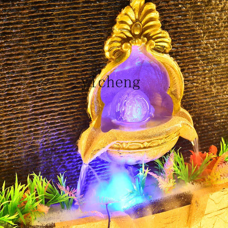 

ZYA Chinese Style Ancient Feng Shui Curtain Wall Screen Living Room Fish Tank Garden Courtyard Water Flowing Wall Decoration
