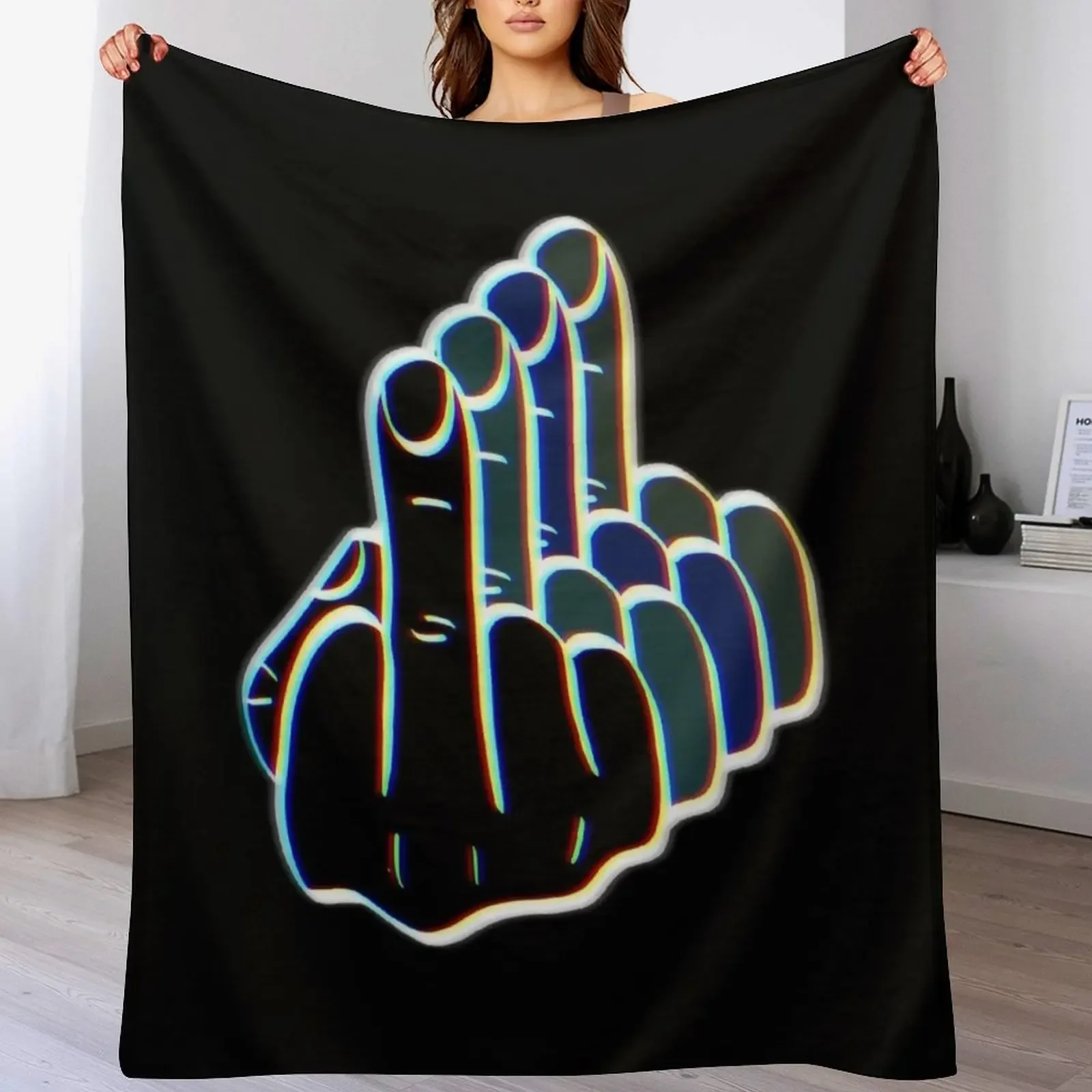 

Inverted middle finger Throw Blanket christmas gifts sofa bed Hair Nap Blankets