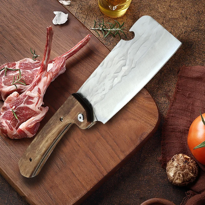 Folding Cleaver Knife Forged Stainless Steel Kitchen Knife Meat Fish Fruit Slicing Knife Butcher Boning Knife Kitchen Accessorie