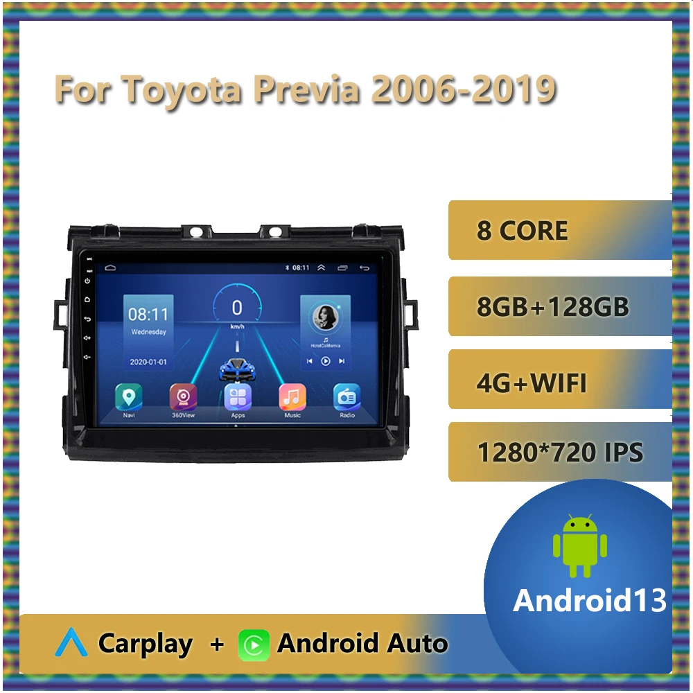 

Android 13 Car Radio For Toyota Previa 2006 - 2019 Multimedia Video Player Navigation GPS Autoradio 9" IPS Touchscreen Bluetooth